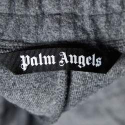 Pre Owned Palm Angels Grey Wool Knit Stripe Detail Pants XL