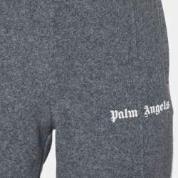 Pre Owned Palm Angels Grey Wool Knit Stripe Detail Pants XL