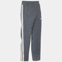 Pre Owned Palm Angels Grey Wool Knit Stripe Detail Pants XL