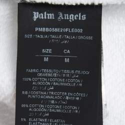Pre Owned Palm Angels White Logo Printed Cotton Hoodie M
