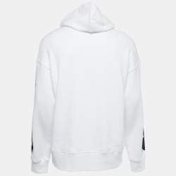 Pre Owned Palm Angels White Logo Printed Cotton Hoodie M