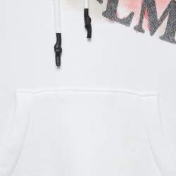 Pre Owned Palm Angels White Logo Printed Cotton Hoodie M