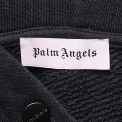 Pre Owned Palm Angels Black Printed Cotton Hoodie S