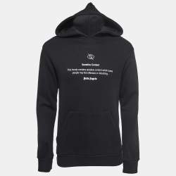 Pre Owned Palm Angels Black Printed Cotton Hoodie S