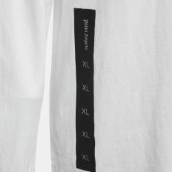 Palm Angels White Printed Cotton Crew Neck Full Sleeve T-shirt L