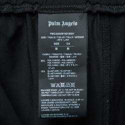 Pre Owned Palm Angels Black Nylon Zip Detailed Elasticized Waist Track Pants M