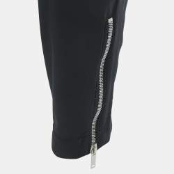 Pre Owned Palm Angels Black Nylon Zip Detailed Elasticized Waist Track Pants M