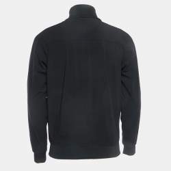 Palm Angels Black Logo Print Nylon Zip Front Jacket M