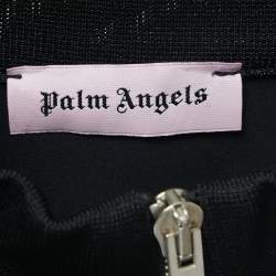 Palm Angels Black Logo Print Nylon Zip Front Jacket M