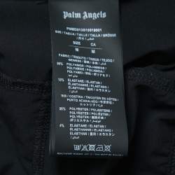 Palm Angels Black Logo Print Nylon Zip Front Jacket M