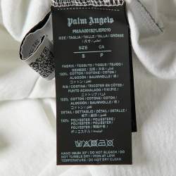 Palm Angels White Palm Sprayed Logo Printed Cotton Knit Crew Neck T-Shirt S