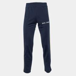 Palm Angels Navy Blue Knit Side Striped Track Pants S