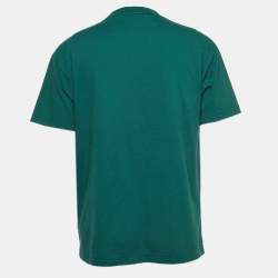 Pre Owned Palm Angels Green Spray Paint Bear Print Cotton T-Shirt L