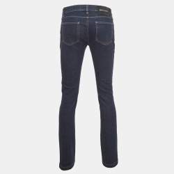 Pre Owned Palm Angels Blue Denim Logo print Straight-Leg Jeans M Waist 32''