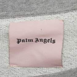 Palm Angels Grey Palm Trees Glitter Print Cotton Knit Sweatshirt L