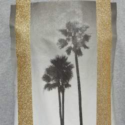 Palm Angels Grey Palm Trees Glitter Print Cotton Knit Sweatshirt L