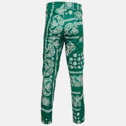 Palm Angels Green Bandana Print Technical Knit Track Pants L