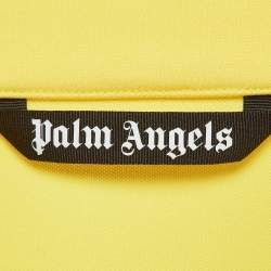 Palm Angels Yellow Printed Jersey Zipped Front Jacket L
