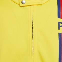 Palm Angels Yellow Printed Jersey Zipped Front Jacket L