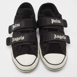 Palm Angels Suede/White Suede Double Velcro Strap Low Top Sneakers Size 41