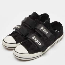 Palm Angels Suede/White Suede Double Velcro Strap Low Top Sneakers Size 41