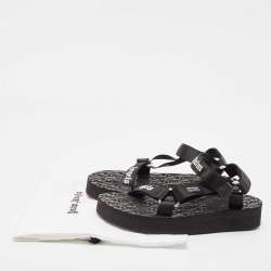 Palm Angels x Suicoke Black Canvas Slide Sandals Size 44