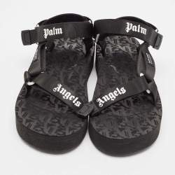 Palm Angels x Suicoke Black Canvas Slide Sandals Size 44