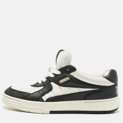 Pre Owned Palm Angels Black/White Leather Palm University Sneakers Size 40