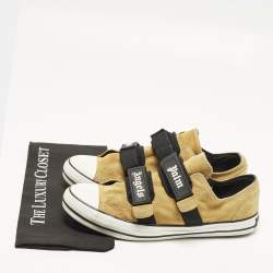 Pre Owned Palm Angels Vulcanized Size 45 Beige Suede Velcro Low Top Sneakers