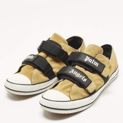 Pre Owned Palm Angels Vulcanized Size 45 Beige Suede Velcro Low Top Sneakers