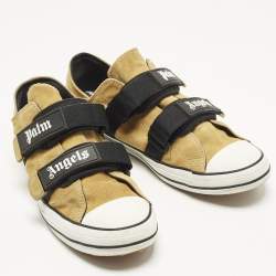 Pre Owned Palm Angels Vulcanized Size 45 Beige Suede Velcro Low Top Sneakers