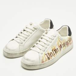 Pre Owned Palm Angels Palm One Size 41 White Sprayprint Leather Low Top Sneakers