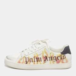 Pre Owned Palm Angels Palm One Size 43 White Sprayprint Leather Low Top Sneakers
