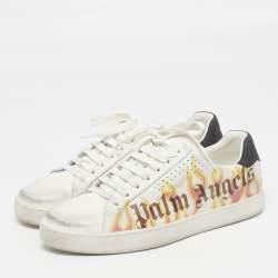 Pre Owned Palm Angels Palm One Size 43 White Sprayprint Leather Low Top Sneakers