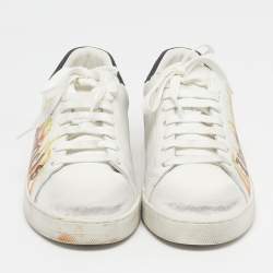Pre Owned Palm Angels Palm One Size 43 White Sprayprint Leather Low Top Sneakers