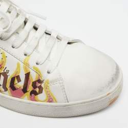 Pre Owned Palm Angels Palm One Size 43 White Sprayprint Leather Low Top Sneakers
