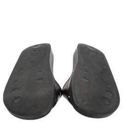Palm Angels Black Leather Logo Pool Slides Size 42