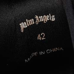 Palm Angels Black Leather And Fabric Canvas Vulcanized Low Top Sneakers Size 42