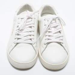 Palm Angels White/Cream Leather Lace Up Sneakers Size 41