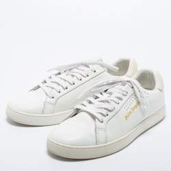 Palm Angels White/Cream Leather Lace Up Sneakers Size 41