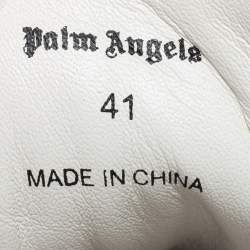 Palm Angels White/Cream Leather Lace Up Sneakers Size 41