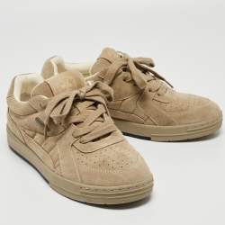 Palm Angels Olive Green Suede Lace Up Sneakers Size 43