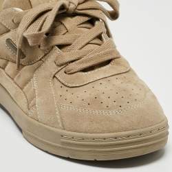 Palm Angels Olive Green Suede Lace Up Sneakers Size 43