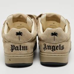 Palm Angels Olive Green Suede Lace Up Sneakers Size 43