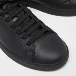 Palm Angels Black Leather Teddy Low Top Sneakers Size 42