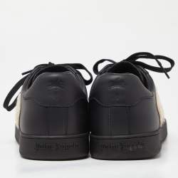 Palm Angels Black Leather Teddy Low Top Sneakers Size 42