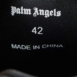 Palm Angels Black Leather Teddy Low Top Sneakers Size 42