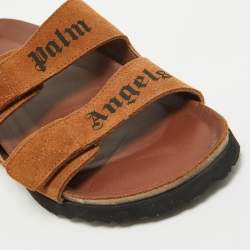 Palm Angels Brown Suede Slides Size 40