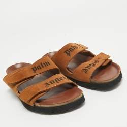 Palm Angels Brown Suede Slides Size 40