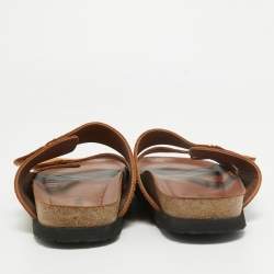 Palm Angels Brown Suede Slides Size 40